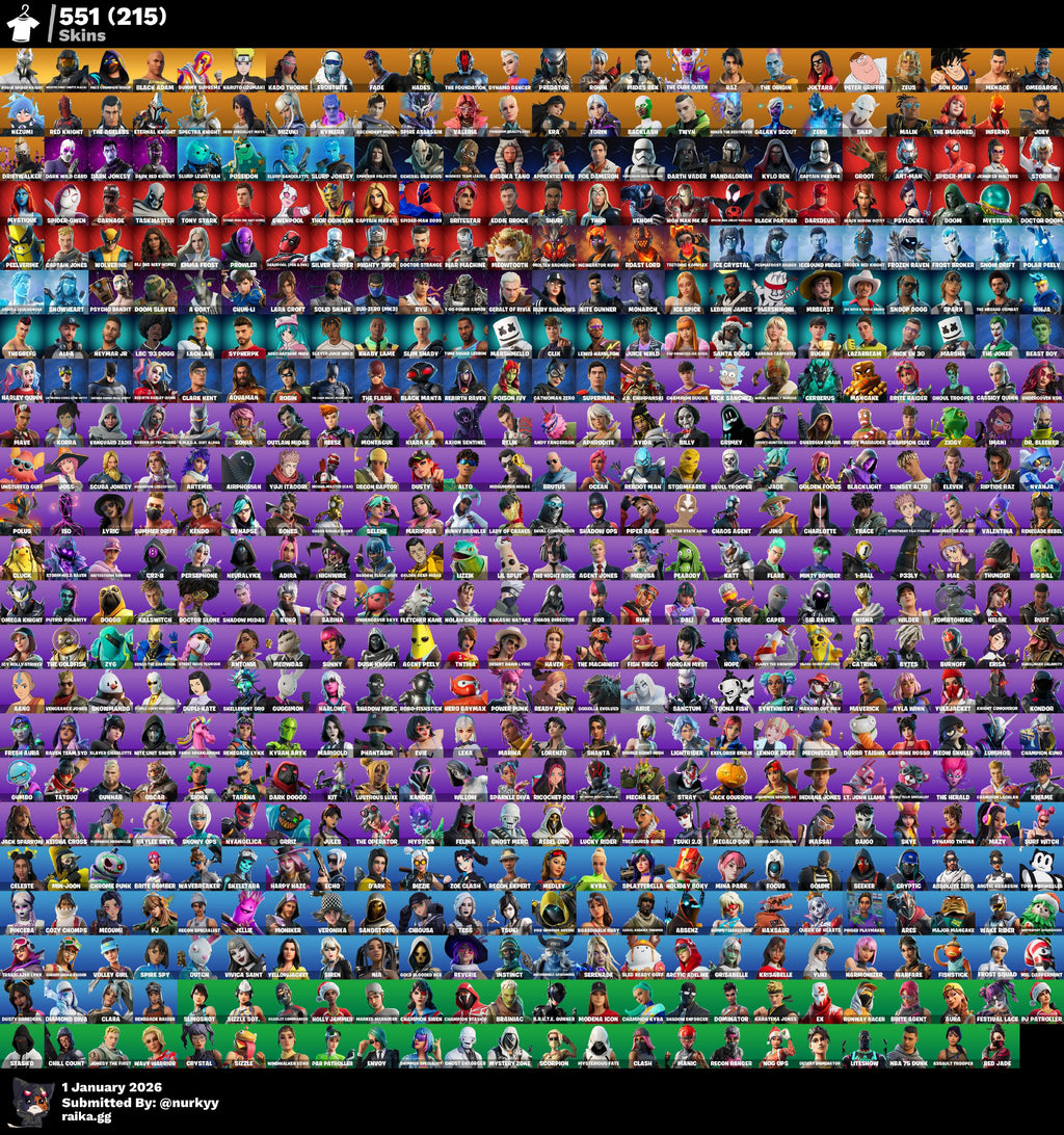 551 SKINS WITH ROGUE SPIDER KNIGHT