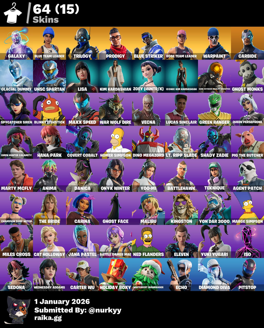 64 SKINS WITH GALAXY